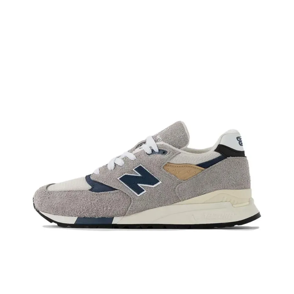 New Balance NB 998 Устойчивый к истиранию MID Топ Повседневная Городская Коммутация Беговые кроссовки Унисекс Серо-голубой