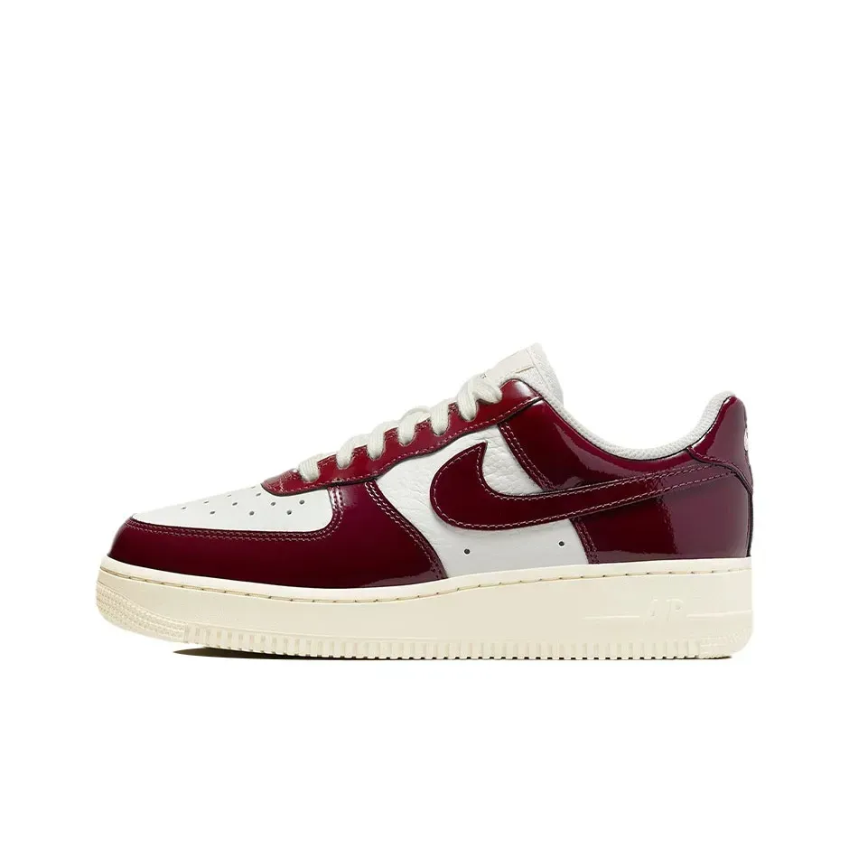 Nike Air Force 1 Low Top Skateboard Sneakers Women's Белый Бургундский Nike Air Force 1 Low Top Skateboard Sneakers Women's Белый Бургундский