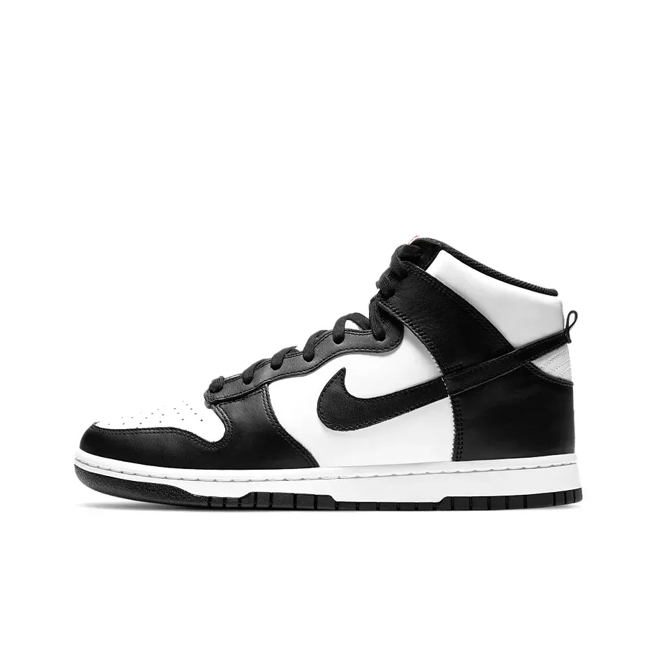 Nike Dunk High Skateboard High Top Sneakers Men's Черный Белый