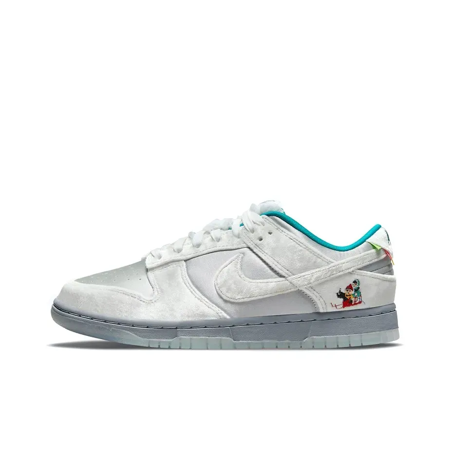 Nike Dunk Slip Resistant Abrasion Resistant Lightweight Low Top Кроссовки для скейтбординга Женские Серебристый