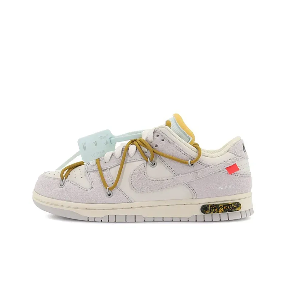 Nike Off-White x Nike Dunk The 50 Low Skateboarding Sneakers Серый Белый
