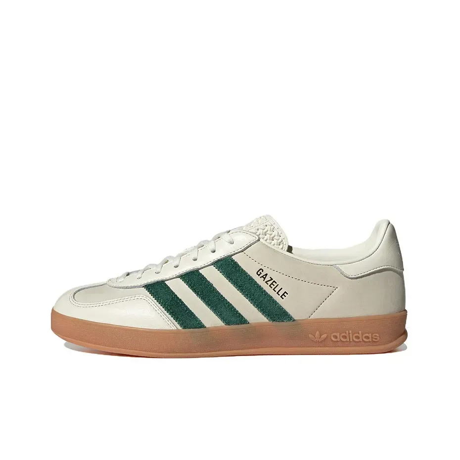 Низкие кроссовки Adidas Gazelle Off White Dark Green (Бежевый) Унисекс