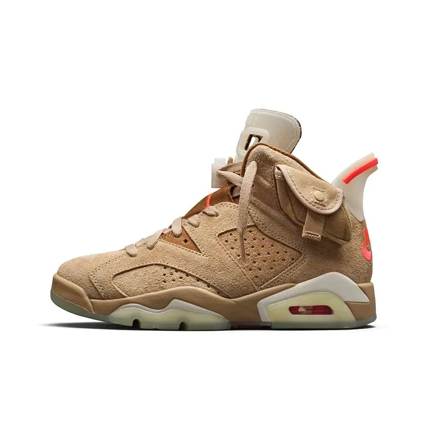Высокие кроссовки Air Jordan 6 Travis Scott British Khaki (Коричневый) Мужской