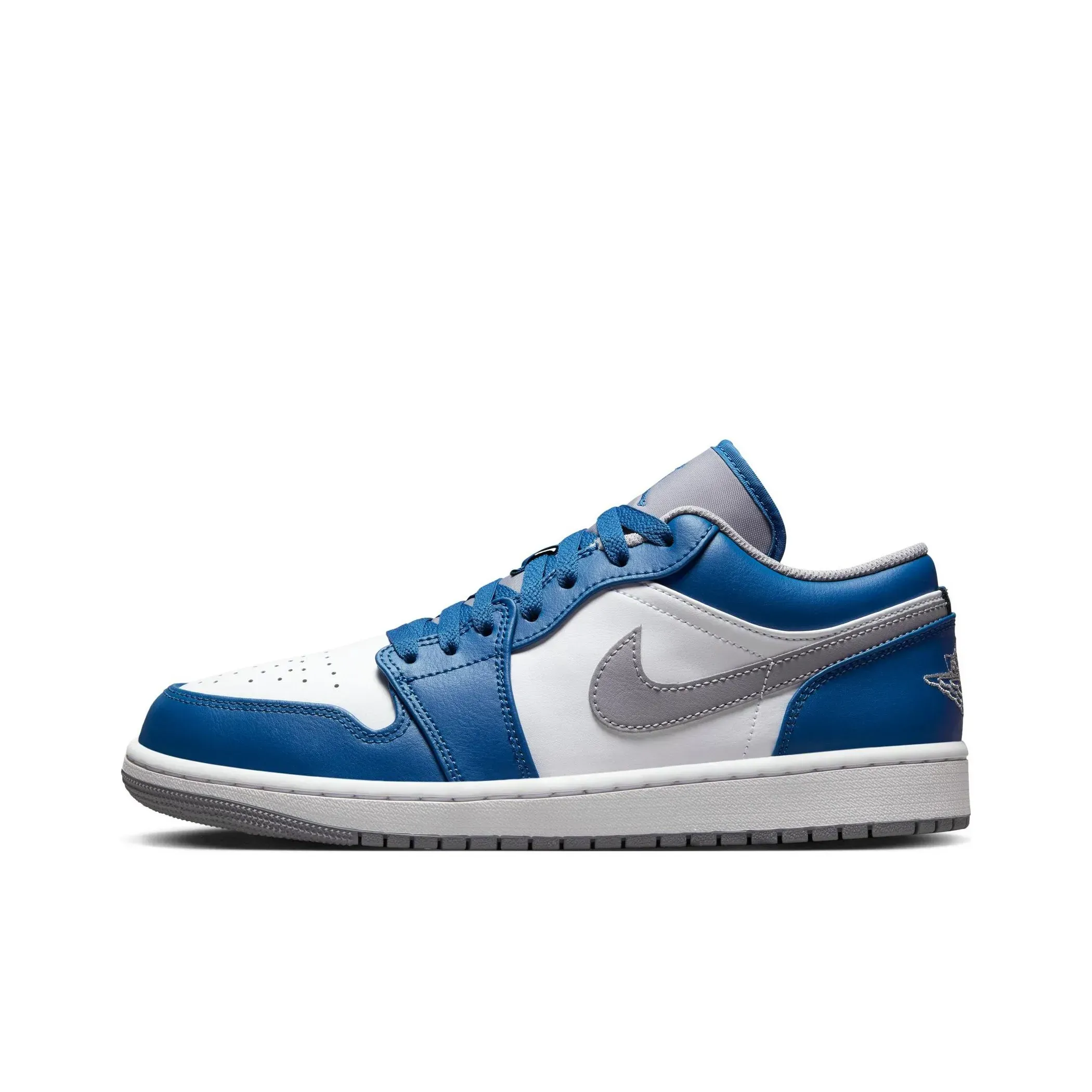 Низкие кроссовки Air Jordan 1 Low True Blue Cement (Голубой) Унисекс
